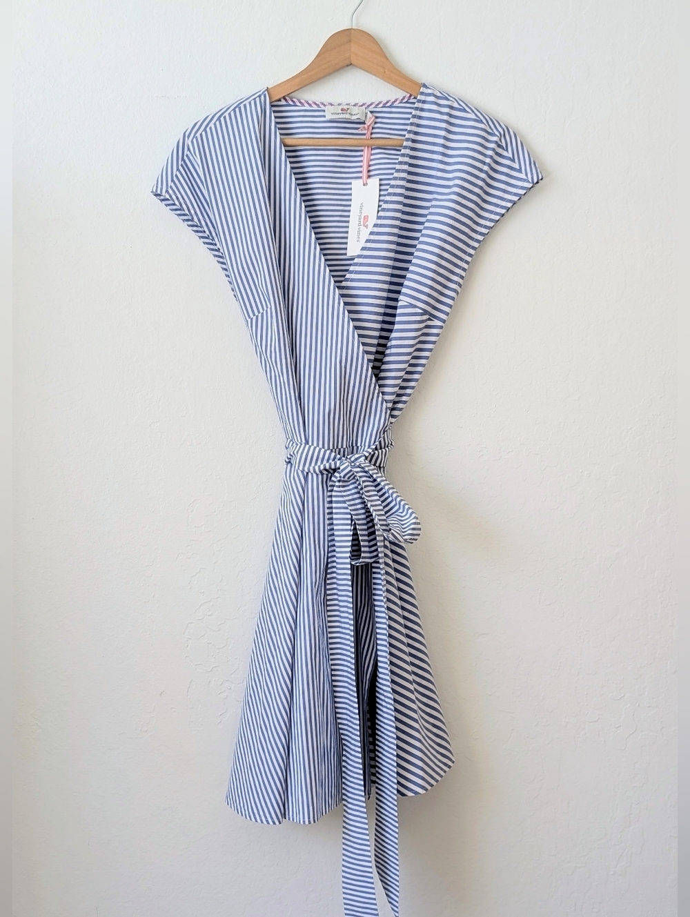 NWT Vineyard Vines Grier Directional Stripe Wrap Midi Dress Size XS - Preppy!🌊